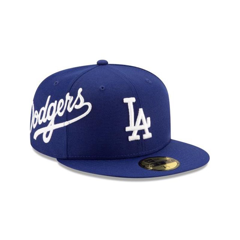 MLB Los Angeles Dodgers Slant 59Fifty Fitted (XVT7110) - Blue New Era Caps